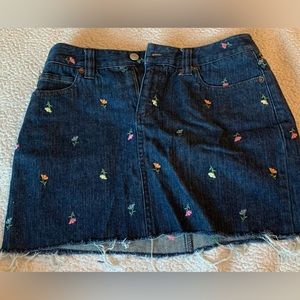 Liz Claiborne Mini Skirt with Hand Embroidered flowers